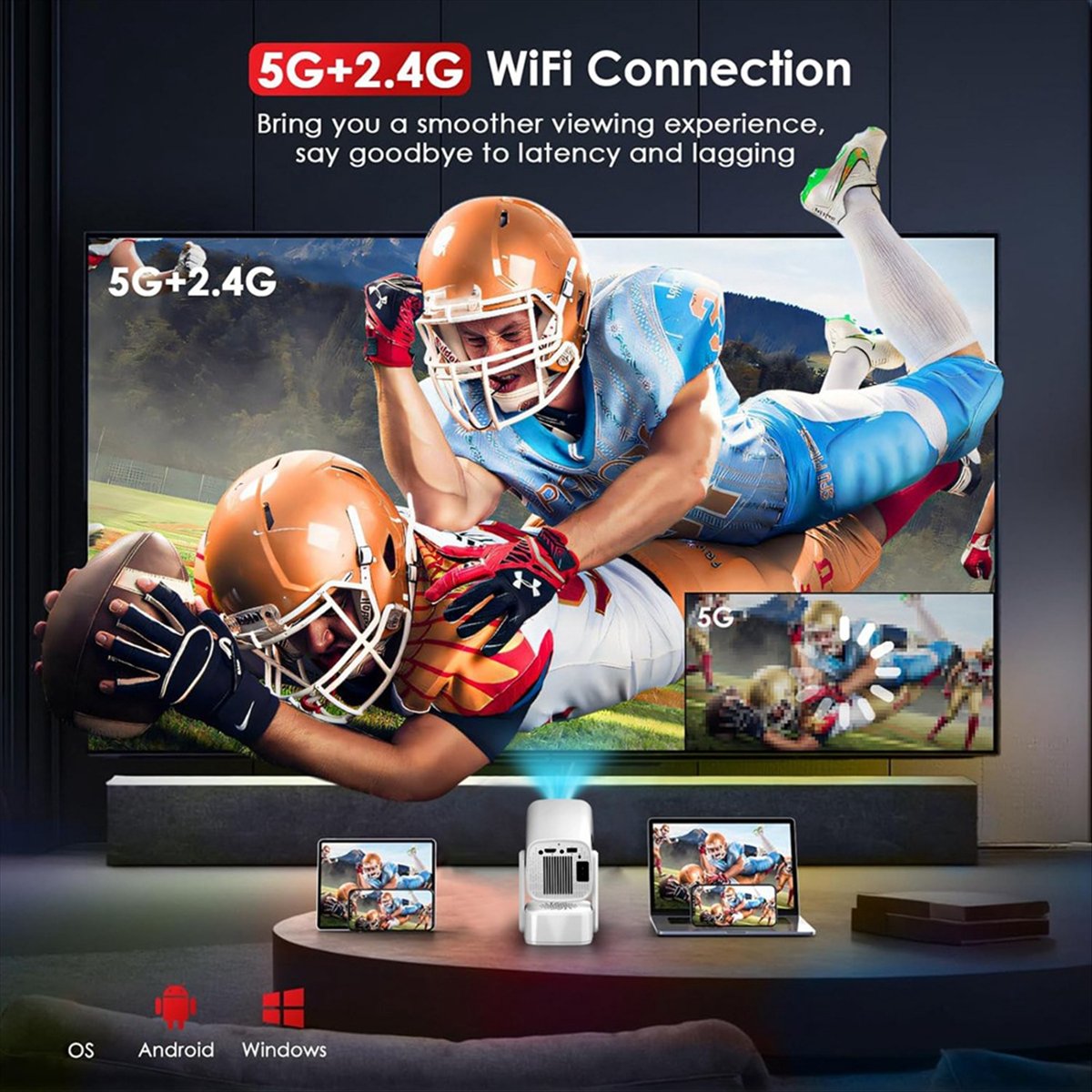 Home Cinema Mini - Top y7s mini projetor inteligente 4k