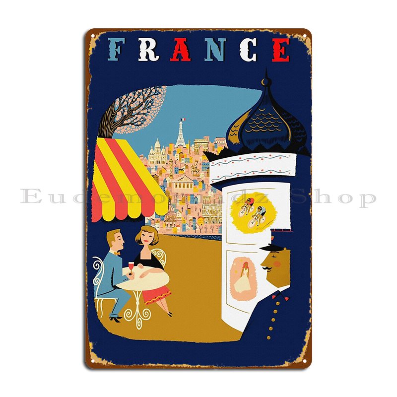 Home Cinema France - Vintage frança calçada café viagem sinal
