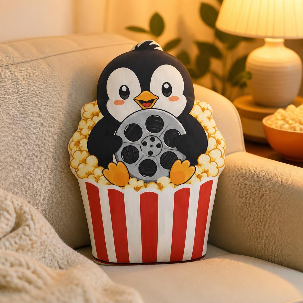 Home Cinema Kids - Almofada de Pelúcia Fofa de Pipoca